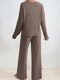 V-neck loose-fitting casual long-sleeved suit