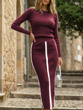 Long-sleeved two-piece dress set