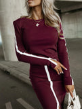 Long-sleeved two-piece dress set