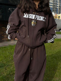 Retro sports hoodie set, two-piece set