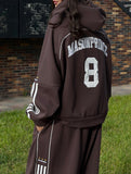 Retro sports hoodie set, two-piece set