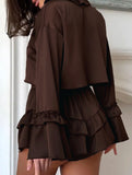 Spring Elastic Ruffled Women's Home Wear