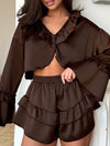 Spring Elastic Ruffled Women's Home Wear