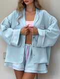 Loose-fitting cardigan comfortable pajamas for women