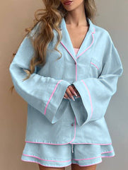 Loose-fitting cardigan comfortable pajamas for women