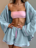 Loose-fitting cardigan comfortable pajamas for women