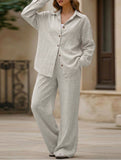 Casual, loose-fitting, and relaxed style shirt set