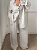 Casual, loose-fitting, and relaxed style shirt set