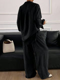 Casual, loose-fitting, and relaxed style shirt set