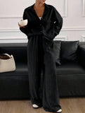 Casual, loose-fitting, and relaxed style shirt set