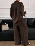 Casual, loose-fitting, and relaxed style shirt set