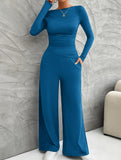 Versatile T-shirt and trousers set for women_CWSS01414