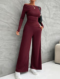 Versatile T-shirt and trousers set for women_CWSS01414
