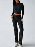Sporty long-sleeved inner layer pants suit for women_CWSS01416