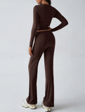 Sporty long-sleeved inner layer pants suit for women_CWSS01416