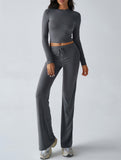 Sporty long-sleeved inner layer pants suit for women_CWSS01416