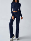 Sporty long-sleeved inner layer pants suit for women_CWSS01416