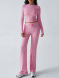 Sporty long-sleeved inner layer pants suit for women_CWSS01416