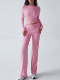 Sporty long-sleeved inner layer pants suit for women_CWSS01416