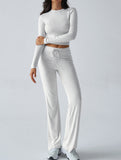 Sporty long-sleeved inner layer pants suit for women_CWSS01416