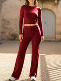 Sporty long-sleeved inner layer pants suit for women_CWSS01416