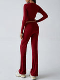 Sporty long-sleeved inner layer pants suit for women_CWSS01416