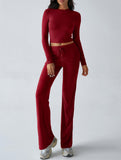 Sporty long-sleeved inner layer pants suit for women_CWSS01416