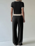 Women's Sports T-shirt and Casual Pants Set