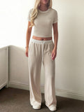 Women's Sports T-shirt and Casual Pants Set
