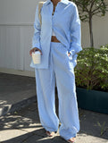 Resort Style Shirt and Casual Trousers Suit for Women_CWSS01420