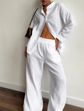 Women's Long-Sleeved Collared Elastic Pants Suit_CWSS01426