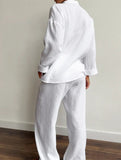 Women's Long-Sleeved Collared Elastic Pants Suit_CWSS01426