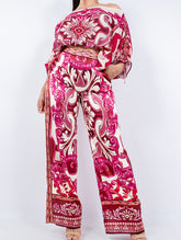 Printed Cold Shoulder Long Sleeve Set_CWSS01436