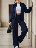 Women's drawstring sweatshirt and straight leg pants