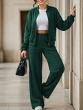 Women's drawstring sweatshirt and straight leg pants