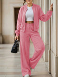 Women's drawstring sweatshirt and straight leg pants
