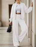 Women's drawstring sweatshirt and straight leg pants