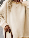 Women's Crew Neck Irregular Sweatshirt Set_CWSS01444