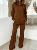 Casual shirt and loose wide-leg pants suit_CWSS01447