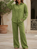 Casual shirt and loose wide-leg pants suit_CWSS01447