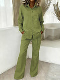 Casual shirt and loose wide-leg pants suit_CWSS01447