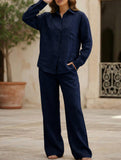 Casual shirt and loose wide-leg pants suit_CWSS01447