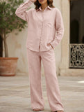 Casual shirt and loose wide-leg pants suit_CWSS01447