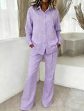 Casual shirt and loose wide-leg pants suit_CWSS01447