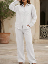 Casual shirt and loose wide-leg pants suit_CWSS01447