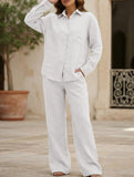 Casual shirt and loose wide-leg pants suit_CWSS01447