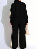 Zippered casual color-block suit for women_CWSS01455
