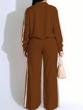Zippered casual color-block suit for women_CWSS01455