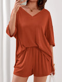 V-neck short-sleeved casual beach suit for women