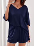 V-neck short-sleeved casual beach suit for women
